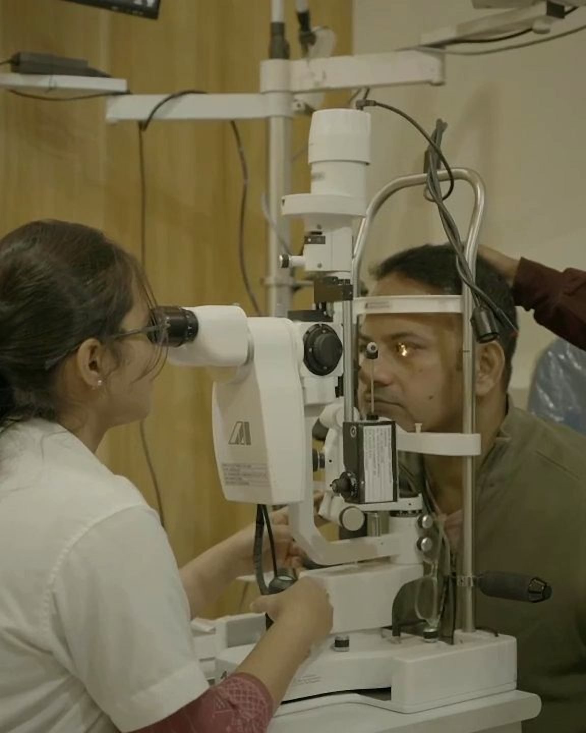 An eye examination at the hospital