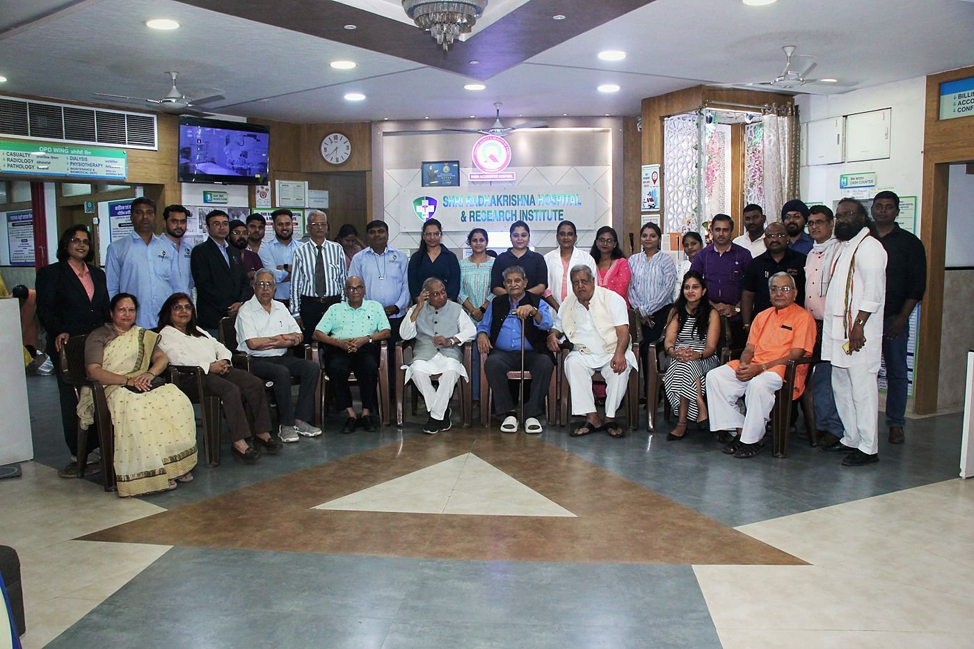 Inside the hospital. The reception during a visit by Padma Shri Dr. Vijay Bhatkar.