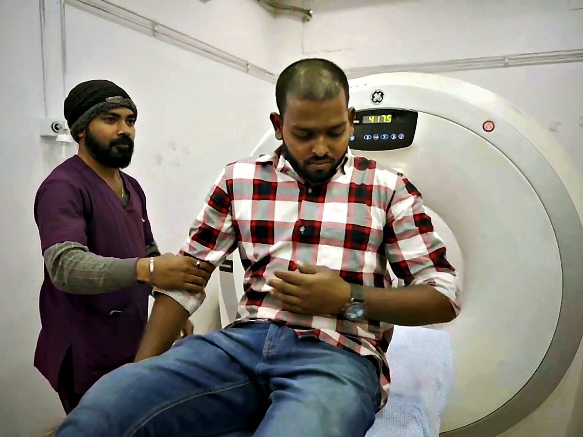 Our diagnostics team at the CT scanner