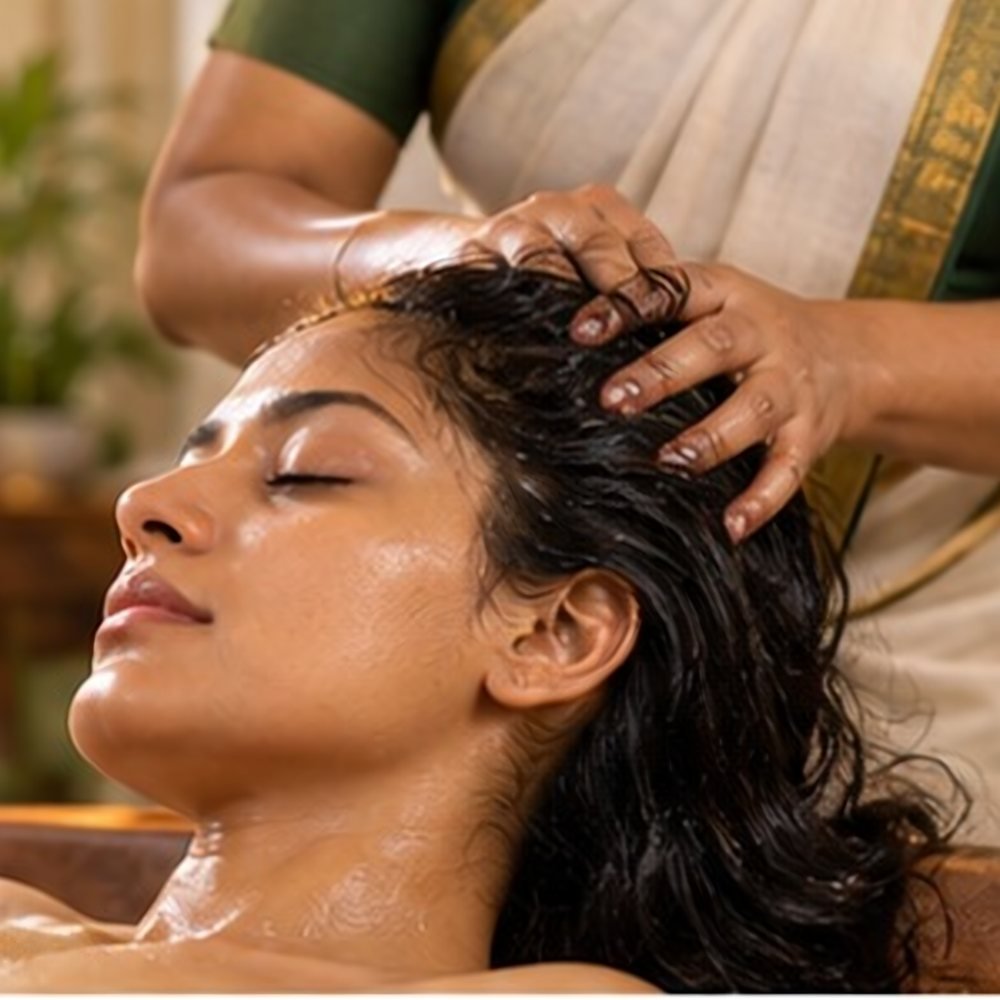 Shiro Abhyanga therapy