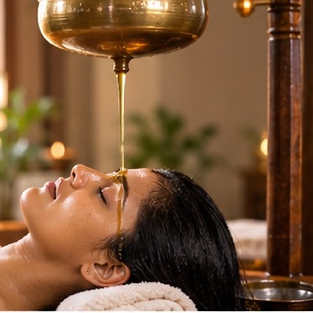 Shirodhara therapy at Aanandam Wellness, Nagpur